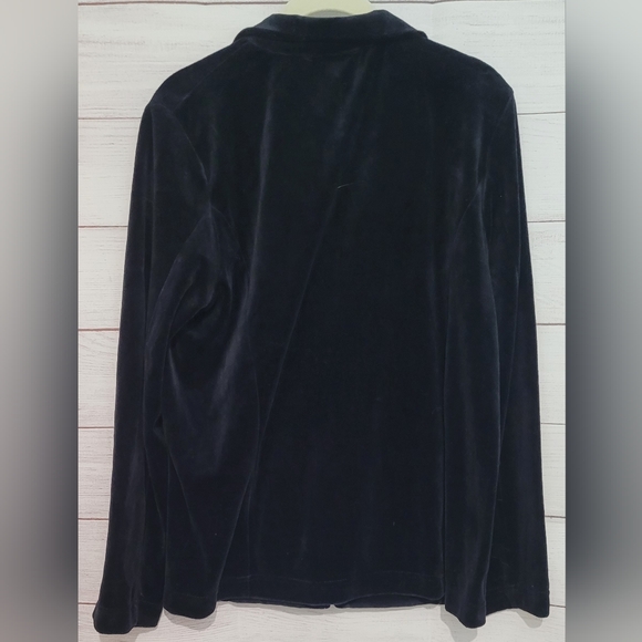 Nwot Jones New York Black velour full zip size Large - Picture 7 of 8
